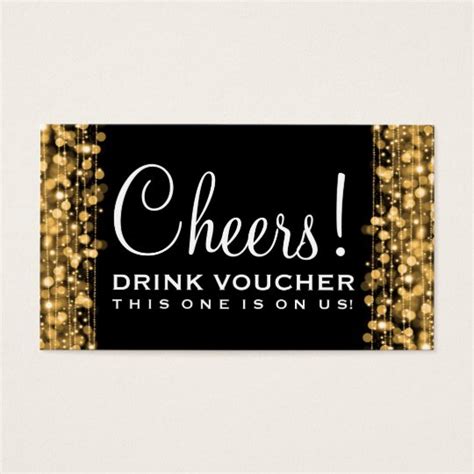 Elegant Drink Voucher Party Sparkles Gold | Zazzle.com.au