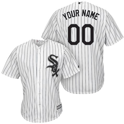 Majestic Chicago White Sox White/Black Cool Base Custom Jersey