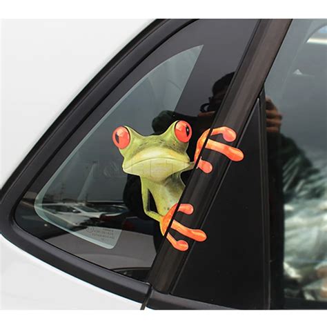 Funny 3D Cartoon Car Stickers Car styling Frog Car Sticker Truck Front Window Windshield Wall ...