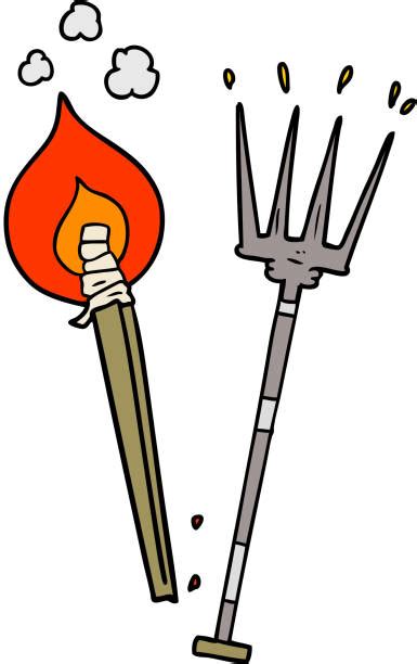 30+ Torches Pitchforks Stock Illustrations, Royalty-Free Vector ...