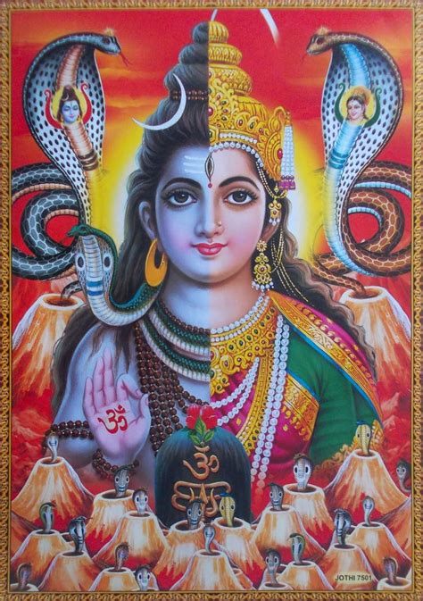 HALF LORD SHIVA Half Devi Parvati ~ Ardh Narishwar - Big Size POSTER (20"x30") - $5.95. This ...