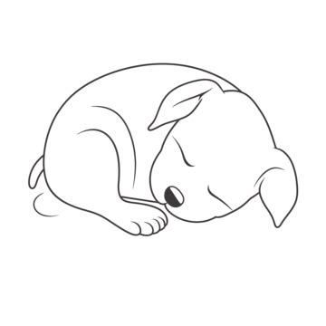 Illustration Of A Dog Sleeping Illustration Stock Vector Outline Sketch Drawing, Dog Sleeping ...