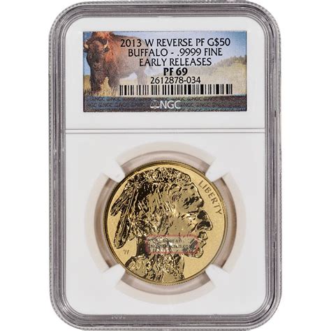 2013 - W American Gold Buffalo Reverse Proof (1 Oz) $50 - Ngc Pf69 Early Releases