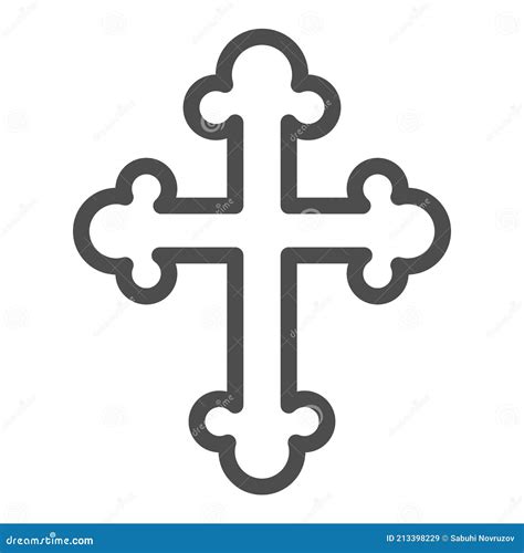 Orthodox or Catholic Cross Line Icon, Happy Easter Concept, Christian ...