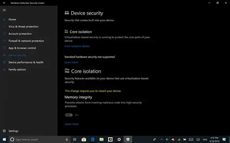 Enable or Disable Core Isolation and Memory Integrity in Windows 10