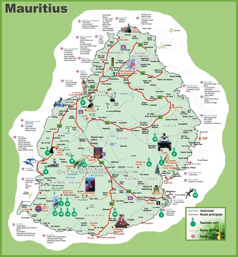 Mauritius hotel map