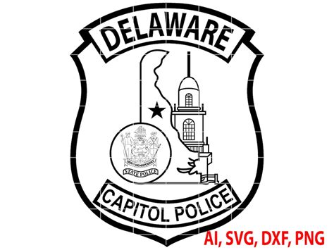 Delaware Capitol Police Badge, Logo, Seal, Custom, Ai, Vector, SVG, DXF ...