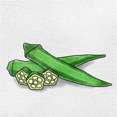 Okra Drawing - HelloArtsy