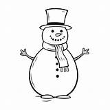 Snowman Top Hat Coloring Page sketch template