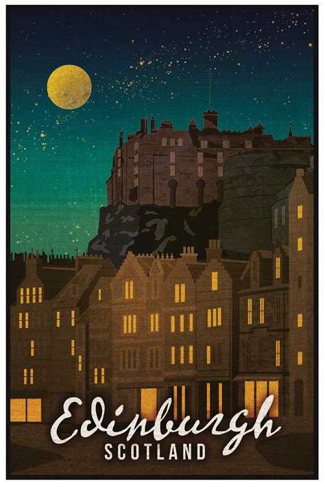 Edinburgh, Scotland travel poster — Missy Ames | Vintage travel posters, Scotland travel, Retro ...