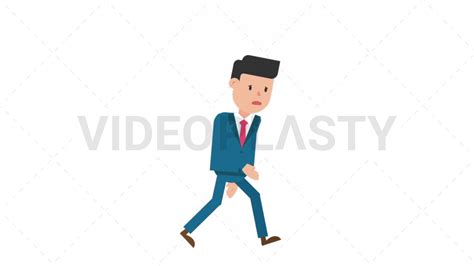 Corporate Man Walking Tired [Royalty-Free Stock Animation] | VideoPlasty