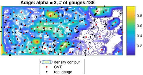 Optimized rain gauge locations compared with real gauge data for the... | Download Scientific ...