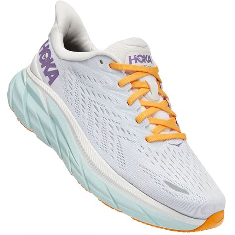 Hoka One One Women's Clifton 8 Wide Athletic Shoes - Blanc de Blanc ...