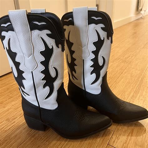 Black & White Cowboy boots #cowboyboots... - Depop