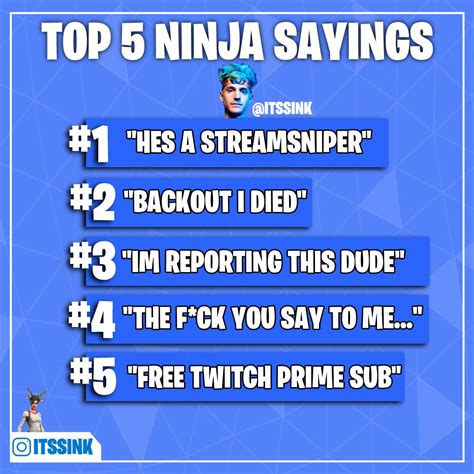 Top 5 Ninja Sayings! : r/FortNiteBR