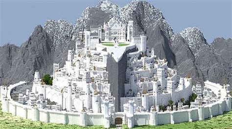 Minas Tirith Minecraft Project | Minecraft castle blueprints, Fantasy castle, Fantasy city map