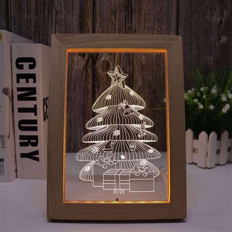 Christmas Tree Warm White 3D Optical Illusion Lamp — 3D Optical Lamp