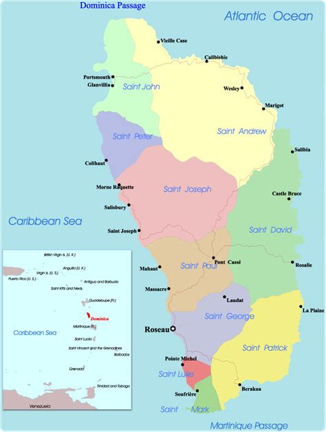 Map of Dominica - Portsmouth