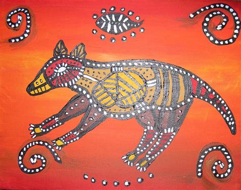 Aboriginal Thylacine painting by thylobscene on DeviantArt