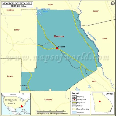 Monroe County Map, Monroe County Georgia