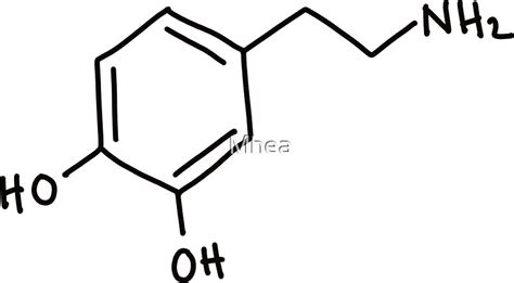 "Dopamine molecule sticker, hand drawn molecular structure" Stickers by ...