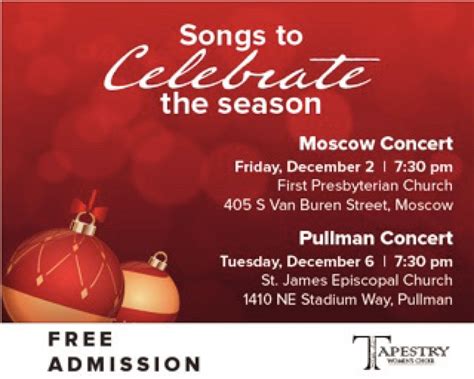 Moscow Concert, Tapestry Women's Choir - Songs to Celebrate the Season, Pullman, WA