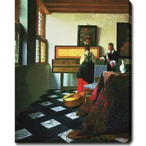 Shop Johannes Vermeer 'The Music Lesson' Oil on Canvas Art - Free Shipping Today - Overstock.com ...