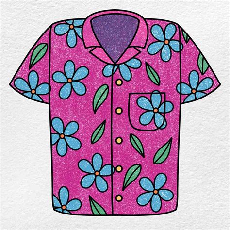 How to Draw a Hawaiian Shirt - HelloArtsy