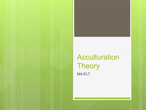 Acculturation Theory | PPT