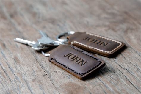 Personalized Leather Keychain [Handmade]