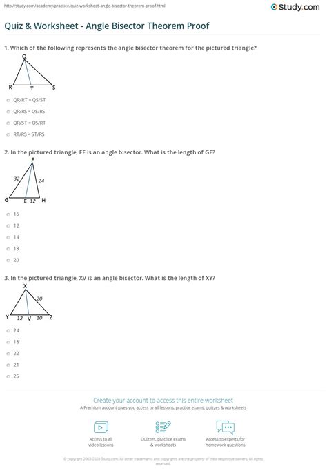 Angle Bisector Theorem Worksheet – Imsyaf.com