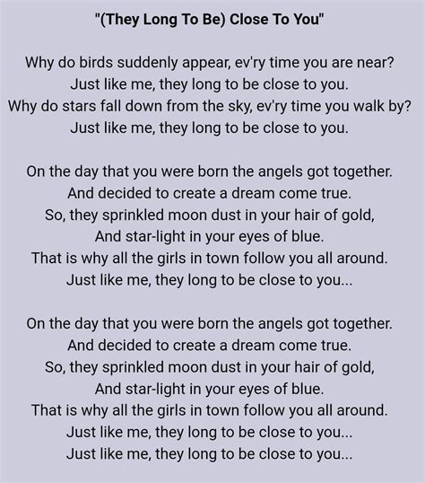 Carpenters close to you lyrics | Christian song lyrics, Close to you ...