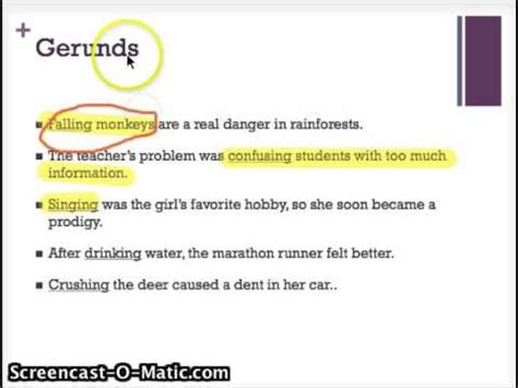 Gerunds and Participles - YouTube