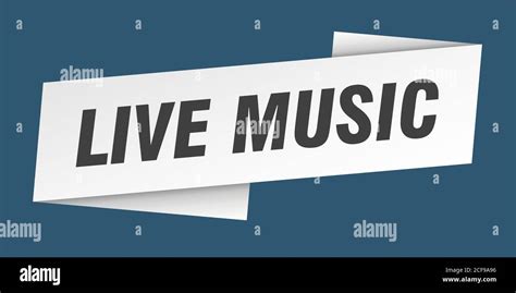 live music banner template. ribbon label sticker. sign Stock Vector ...