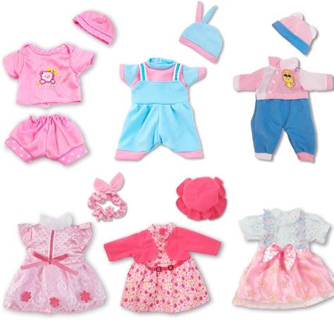 Amazon.com: ARTST Doll Clothes,12 inch Baby Doll Clothes[6 Sets](Include 4 Hats + 1 Bowknot ...