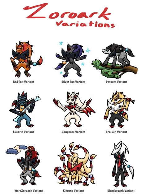 Zoroark Variations! by Sunday-Moonday.deviantart.com on @DeviantArt | Pokemon, Pokemon zoroark ...