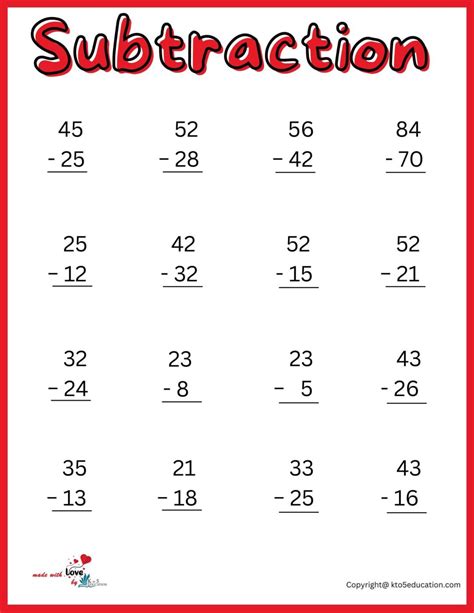 2nd Grade Subtraction Worksheets | FREE Download