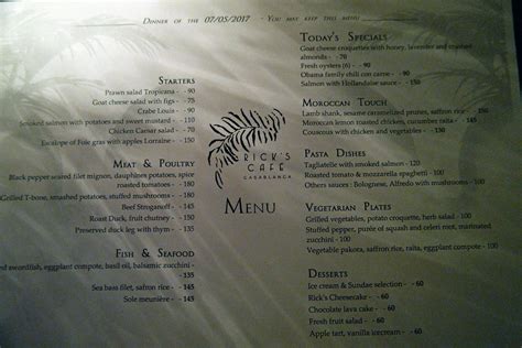 Casablanca, Rick's Cafe Menu SAM_3079 | Menu of the legendar… | Flickr