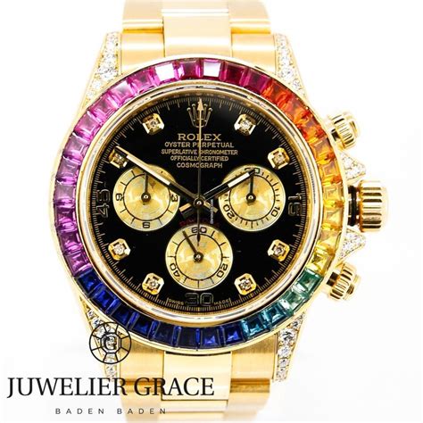 Rolex Daytona 18K Rainbow Diamonds Diamanten Aftermarket for $48,944 ...