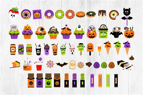 Halloween Candy Clipart, Halloween Treats, Cupcake, Candy, Donuts, By Twingenuity Graphics ...