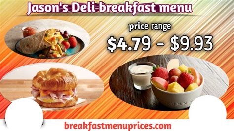 Jason's Deli Breakfast Menu With Prices September 2024