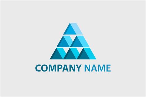 Premium Vector | Blue monochromatic triangle company logo