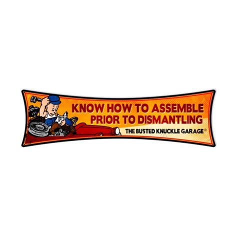 Busted Knuckle Garage Assembly 22 X 6 Metal Sign Powder - Etsy