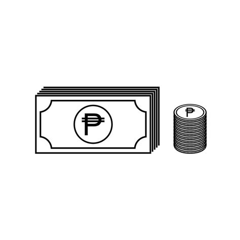 Stack of Philippines Peso, PHP, Philippine Currency Icon Symbol. Vector ...