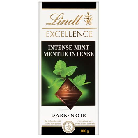 Lindt EXCELLENCE Intense Mint Dark Chocolate Bar, 100g