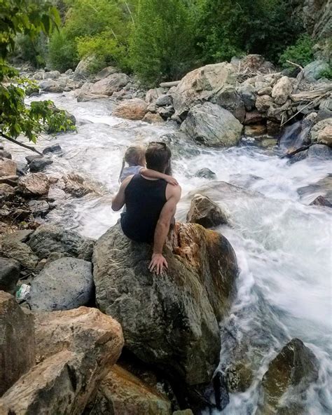 Hiking in big cottonwood canyon, Utah, USA with my little adventurer. I got so lucky that my ...