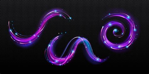 Neon magic swirl, wind effect purple twirl light 12758751 Vector Art at ...