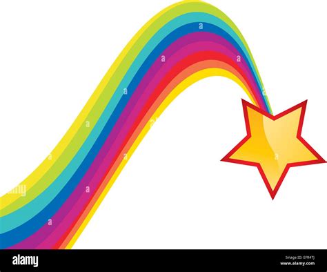 Shiny star and rainbow trail, vector illustration Stock Vector Image & Art - Alamy