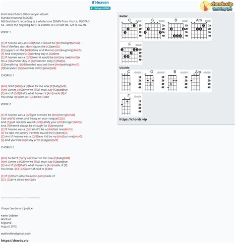 Chord: If Heaven - tab, song lyric, sheet, guitar, ukulele | chords.vip