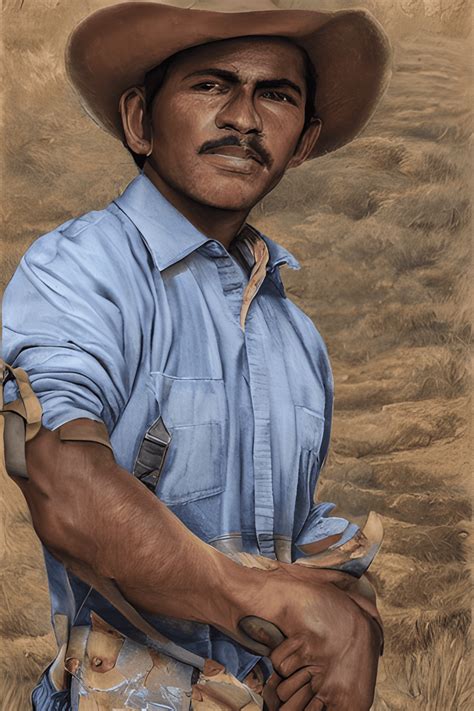 Darkskinned Latino Farmer Portrait Painting · Creative Fabrica